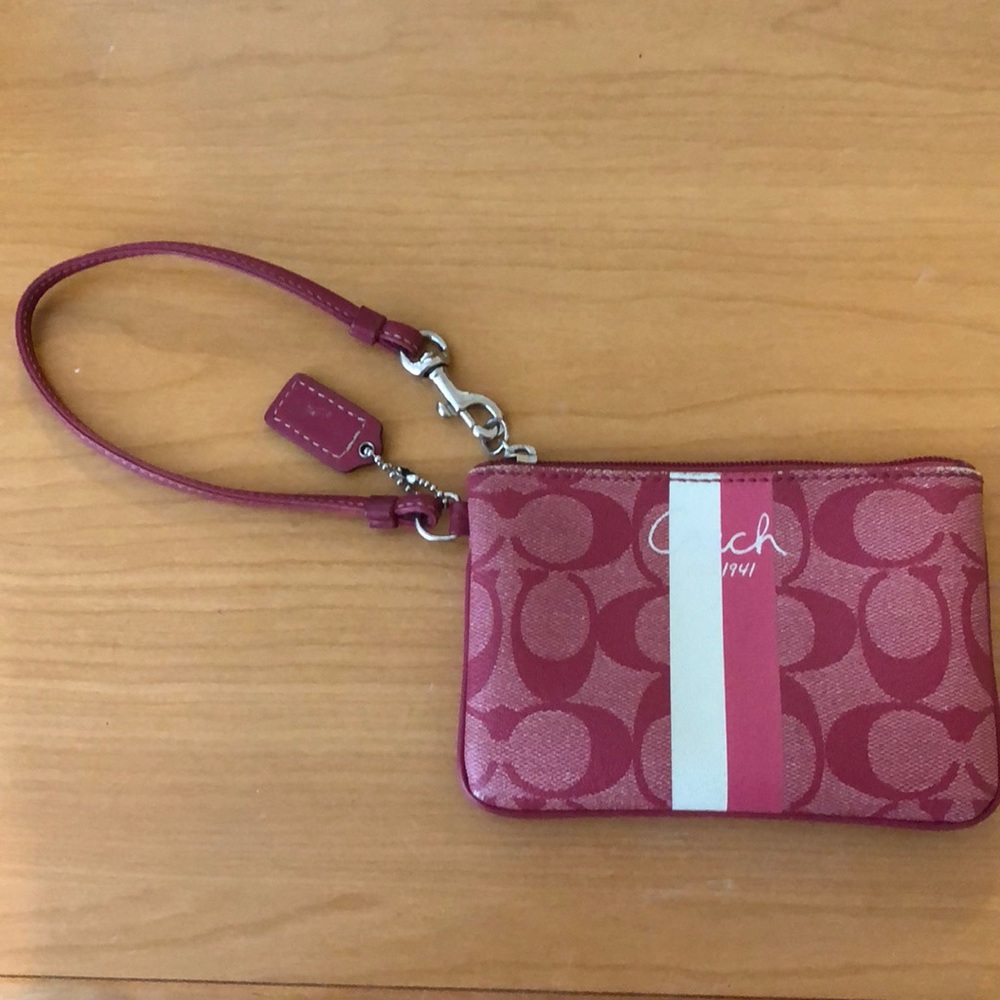 Pink coach wristlet